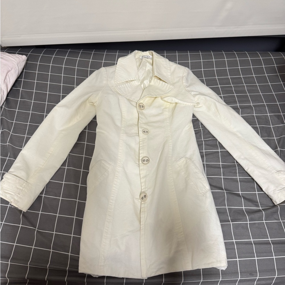 Cream White Women's Trench Coat